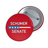 Chuck Schumer Button - Vote for Chuck Schumer for New York Senator with this Button - Red Small 1.25 inches Made in USA