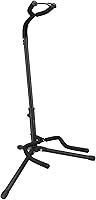 Amazon Basics Adjustable Foldable Guitar Stand - Padded Secure Support for Acoustic, Electric, Bass & Ukuleles, Black