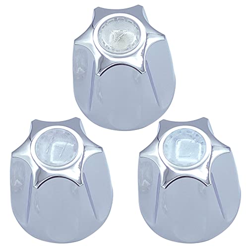 Avalon Plumbing Supply Tub And Shower 3 Piece Verve Handles Replacement For Price Pfister Shower Systems, 12 Point Broach, 3 Piece Set Of Hot, Cold And Diverter, Polished Chrome Finish #TOP18