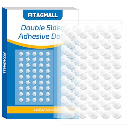 450Pcs Double Sided Adhesive Dots, 0.8"(20mm) Clear No Trace Sticky Tac, Waterproof Putty for Balloon Tassels, Posters, Picture Hanging & Decor