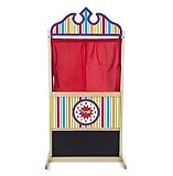 Melissa & Doug - Doll's theatre with blackboard and clock, 132 x 62 x 45 cm, multi-coloured.