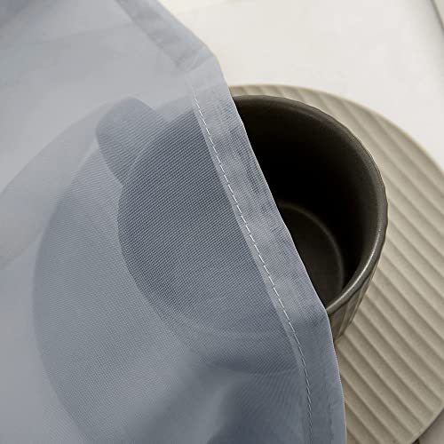 Miulee Window Valance Half Window Sheer Curtains Rod Pocket Semitranslucent Voile Drapes Extra Wide For Small Window Kitchen Cafe One Panel 60 X 18 Inch Dark Grey #TOP3