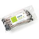 ECO 10 Wicks for Candle Making, 6 inch Pre-Waxed Wicks for Soy Candles with Base 100pk