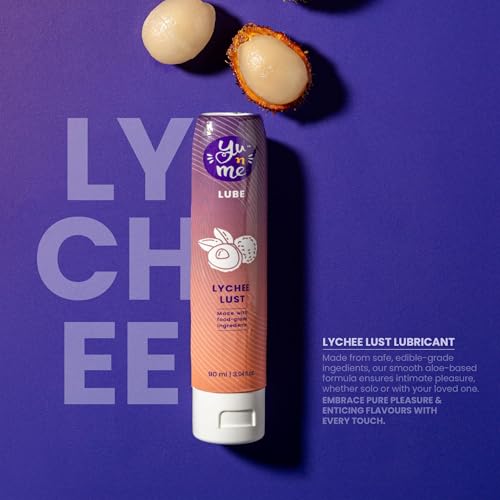 Image of Yu n Me Aloe-Based Lychee Massage Gel | 100g | Long-Lasting Smooth Glide Formula | Edible-Grade Flavour | pH Balanced | Dermatologically Tested | Lychee Flavour | Personal Care | Pack Of 1