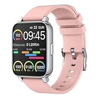 Smart Watch for Women and Men 1.69 inch Touch Screen Fitness Tracker Watch IP67 Waterproof Smartwatch with Heart Rate and Sleep Monitor, Step Counter Sport Running Watch for Android and iOS(Pink)