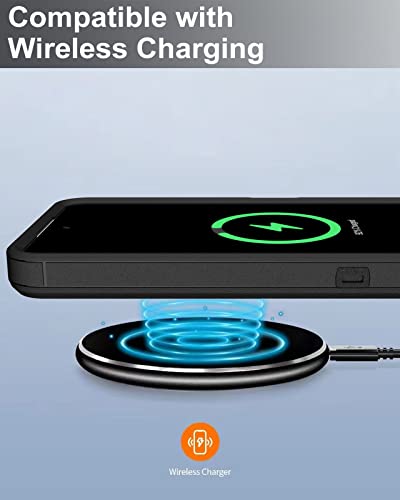 Dahkoiz For Boost Celero 5G Plus Case, With Dust-Proof Port Cover, Full Body Protection Rubber Cover Phone Case For Boost Mobile Celero 5G Plus 7-Inch, Black/Black #TOP5