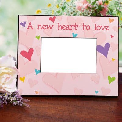 GiftsForYouNow New Baby She's All Heart Personalized Printed Frame, Holds a 3.5" x 5" or 4" x 6" Photo