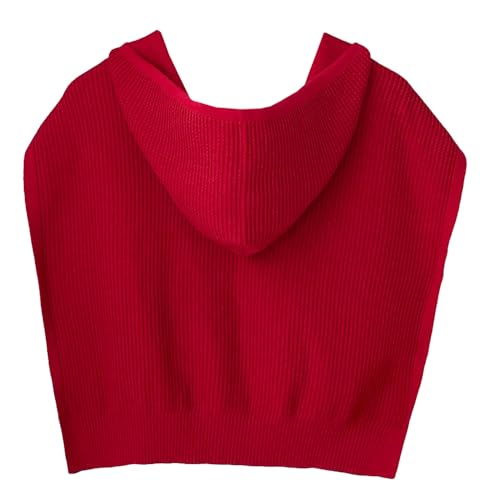 Women's Casual Knitted Shawl Wraps Hooded Knotted Scarf Detachable Fake Collar Stoles Travel Cape Shoulder Tops