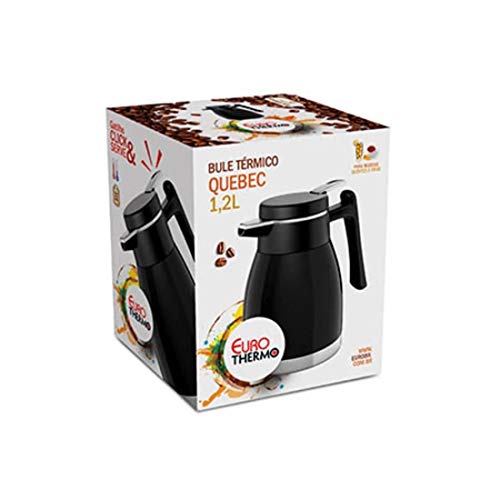 Bule Térmico Quebec 1,2 Litro Preto, BT5508-PT, Euro Home