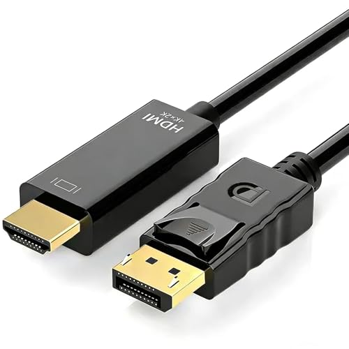 4K DisplayPort à HDMI Câble,6FT DP à HDMI Adaptateur Vidéo Homme UHD 4K@30Hz/2K@60 Nylon DP à HDTV Cord unidirectionnel pour Dell, Projecteur,Desktop,AMD,NVIDIA,Lenovo,HP,ThinkPad, Dell, Moniteur