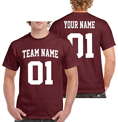 Custom T-Shirt Jersey | Adult Sizes | Add Your Team Name & Number| Unisex, 100% Cotton3