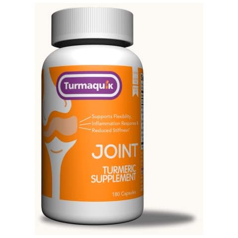 Turmeric Curcumin Joint Support Supplement 180 Capsules - 550mg Meriva Turmeric Capsules for Joint Support, Extract of BioPerine Black Pepper, Boswellia, Chamomile, Ginger, Calcium - 90 Day of Supply Cover