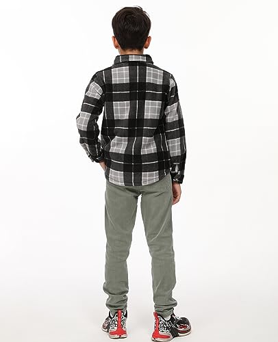 Image of ThCreasa Boys Sherpa Lined Plaid Button Shirt Jacket