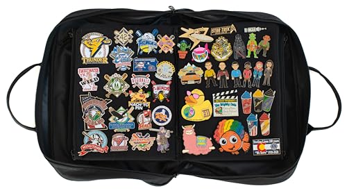 Portable Large Trading Pin Bags Carry Case Organizer with 6 double sided pages