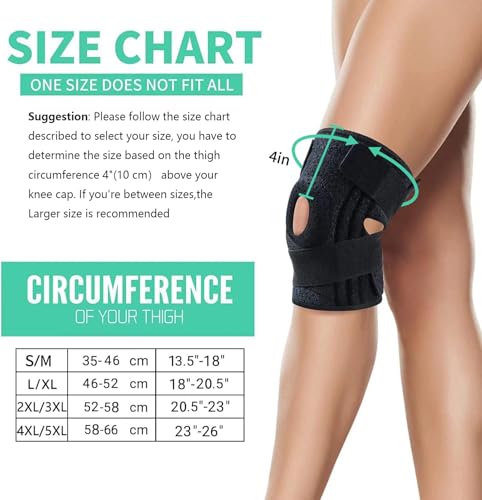 ABYON Adjustable Knee Brace for Men and Women with Non-Slip Strips and Stabilizers – Ultimate Support for Knee Injuries