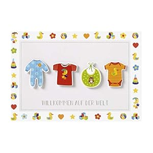 Perleberg Karte zur Geburt in 11,6 x 16,6 cm – Hochwertiges Geschenk zur Geburt für Mädchen & Junge – Geburtstagskarte…