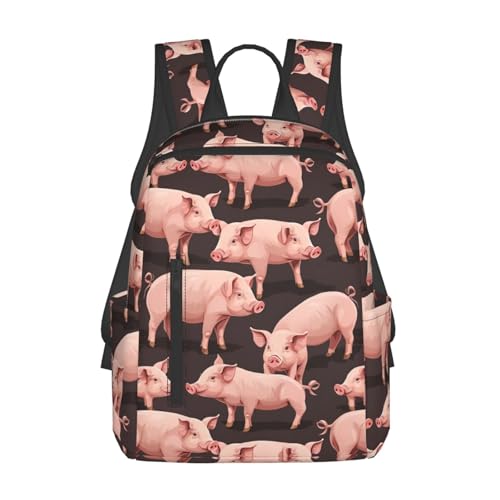 Sac à dos de voyage pliable et étanche avec motif imprimé cochons pour homme et femme