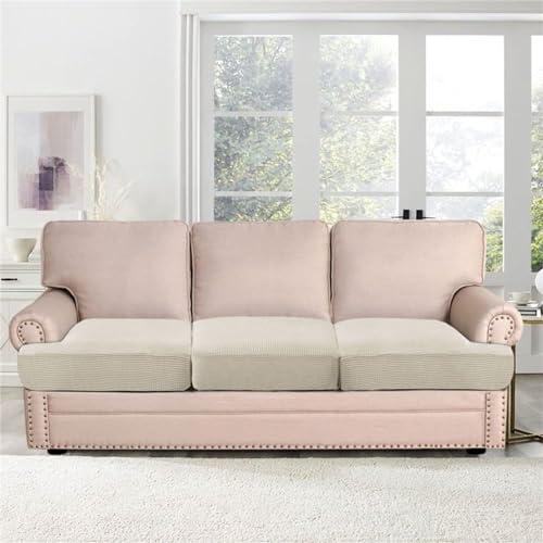 Housse extensible canapé 3 places lavable en machine couleur pierre - 3