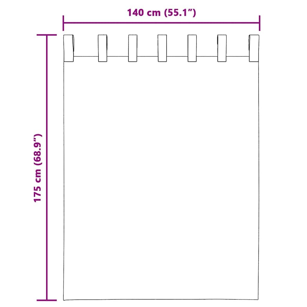 Lot de 2 rideaux en voile avec languette - En polyester - Noir - 140 x 175 cm - Protection solaire - Pour fenêtre, salon, bureau, balcon