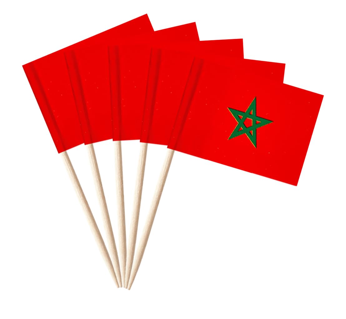 stidsds 100pcs National Toothpick Flag C (Morocco)