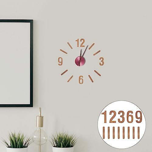 OSALADI Holzbuchstaben Digitaluhr Uhrenziffern 3D-DIY-Wanduhr-Ziffern Uhr-Ziffern-Set Ersatz-Uhrenzahlen FüR DIY-Wanduhr Wanduhren Digital