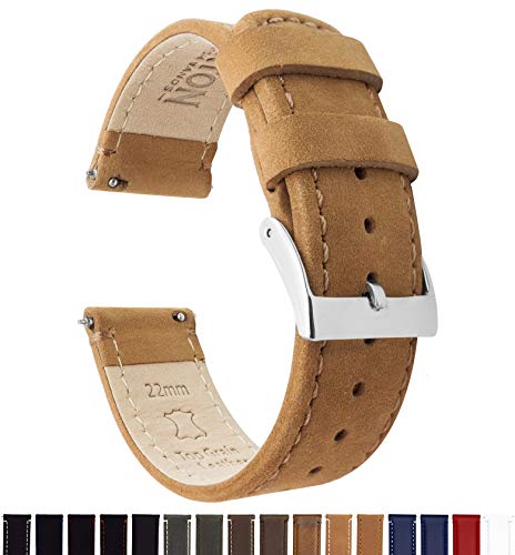 Image of BARTON WATCH BANDS - Top Grain Leather Watch Bands Compatible with Apple Watch Models - 1, 2, 3, 4, 5, 6, 7, 8, 9, 10, SE, Ultra & Ultra 2