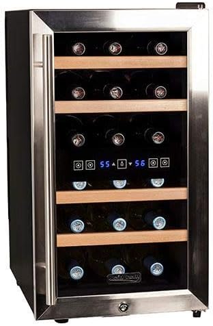 Koldfront 7 Series 14 Inch 18 Bottle Free Standing Dual Zone Cooling Wine Cooler