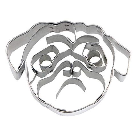 Staedter Embossing Pug Face Cookie Cutter, Stainless Steel, Silver, 30 x 30 x 30 cm Cover