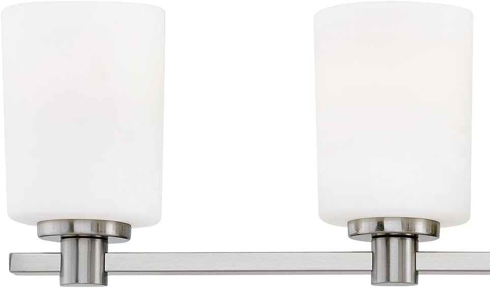Hinkley Karlie Five Light Vanity, Brushed Nickel Finish with Etched Opal Glass Karlie Bathroom, Brushed Nickel