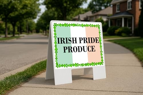Irish Pride Produce St. Patrick'S Day Irish Clover Flag A-Frame Double Sided 23x23 in. Yard Road Sign
