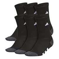 adidas Unisex Youth Athletic Cushioned 6-Pack, Crew Socks Kids for Sports, Durable & Breathable, Black/Onix Grey/White, L