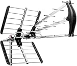 ANFEL 16db Antenna TV tripla Digitale Terrestre UHF 21-48 esterno, con filtro 5G LTE, per Ricezione il segnale Digitale Terrestre DVB-T/T2, Frequenze 470-694Mhz, Lunghezza 78cm, Nero
