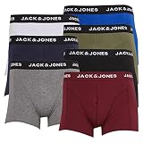 Jack & Jones Hommes Hugh Stretch 7 Pack Boxer - Blk/NVY/OL/WHT/Gry/Bur - XL