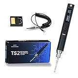 NovelLife TS21 Precision Soldering Iron Kit,Adjustable Temperature USB Electric Welding Station,Digital OLED Screen Display with KU Solder Tip, ESD Ground Clip