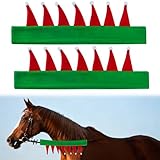 Pilleay 2Pcs Christmas Rein Covers, Felt Horse Bridle Covers for Xmas Holiday Parades Holiday Horse Santa Costume Accessories Equestrian Festive Decor