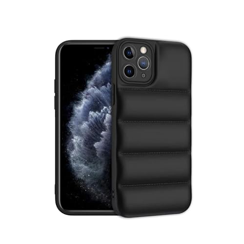 Image of Amazon Brand - Solimo Puffer Case Camera Protection Soft Back Cover for Apple iPhone 11 Pro - Black