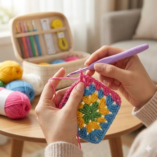 Image of Crochet Kit for Beginners Adults, Crochet Kits Include Yarn, 59Pcs Crochet Starter Kit for Beginners Kids, Ergonomic Crochet Hooks Travel Knitting Crochet Supplies (white 59 Pcs Crochet Kit)