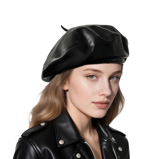 OIXEYA Baskenmütze Herren und Damen, Barett PU Leder, Mode...