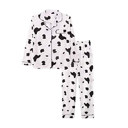 Minetom Damen Pyjama Set Schlafanzug mit Knopfleiste und Hemdkragen...