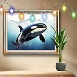5D Diamond Painting Ballena,Animal,Pintura de Diamantes para Adultos,Cristal Bordado Punto de Cruz Diamante Lienzo Kit para Niños,Dibujos con Diamantes Para Decoración del Hogar,160x120cm 511N-740