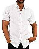 AUDATE Solid Sommer Hemd: Dieses Shirt wurde mit einer klassischen Brusttasche für alle wichtigen Dinge entworfen und bietet Mode und Funktionalität. Kurzarm mit Button Down Kent Kragen und Knopfleiste zu schließen