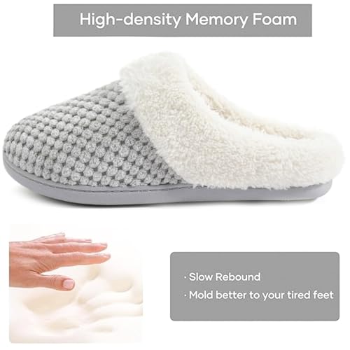 ULTRAIDEAS Women's Lamb-hug Comfy Fleece House Slippers Memory Foam, Slip-on House Shoes Indoor Outdoor3