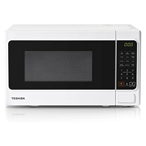 Toshiba 800w 20L Microwave Oven with 6 Preset Recipes, 11 Power Levels, Procedural Memory, Auto Defrost, and Digital Display - White - MM-EM20P(WH) Cover