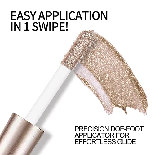 Anglicolor Diamond Glitter Liquid Eyeshadow, Glitter Eyeshadow, Lightweight Smooth, Shimmer Eyeshadow, Metals Gloss Sparkling Eyeliner Pen, Cosmetics Gift For Girls And Women 04(Bronze) #TOP4