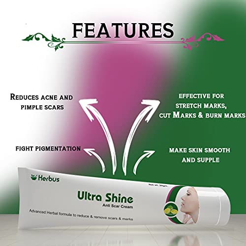 Image of Ultra Shine Advanced Herbal Anti Scar Face Cream Reduce & Remove Scar Marks, For Blemish, Pigmentation,Whitening Moisturizing,Skin Care Pimple Removal Cream