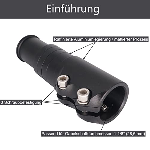 MABUSIYI Lenkererhöhung Fahrrad,Fahrrad Gabelschaft Extender,Fahrrad Vorbau Riser verstellbar Höhen-Adapter Aluminium für Radsport Bike Stem Extender für 28.6mm 1 1/8" Mountainbike Rennrad MTB - Image 5