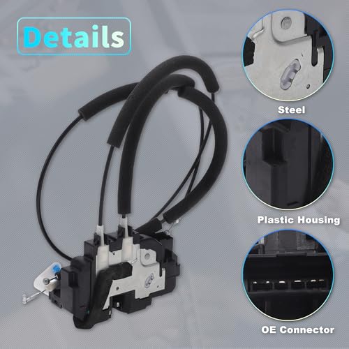 Image of X AUTOHAUX Replacement Front Left Driver Side Power Door Lock Actuator Motor with Cable for Nissan TITAN 2005-2012 Replace No.80501ZH01A /80501ZQ00B Black