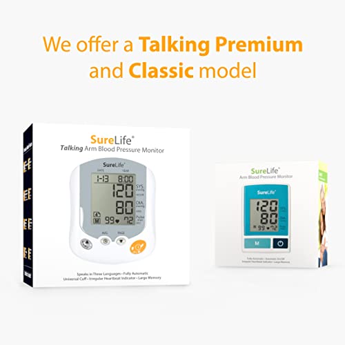 Surelife Premium Talking Arm Blood Pressure Monitor W/Universal Cuff - (1 Per Box) #TOP5