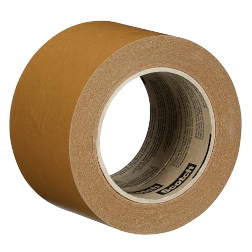 3M Scotch Performance Paper Box Sealing Tape 570, Brown, 2.8 x 55 yd (72 mm x 50 m), 1 Roll, Recycle-Compatible, Great for Packaging, Shipping, and Moving