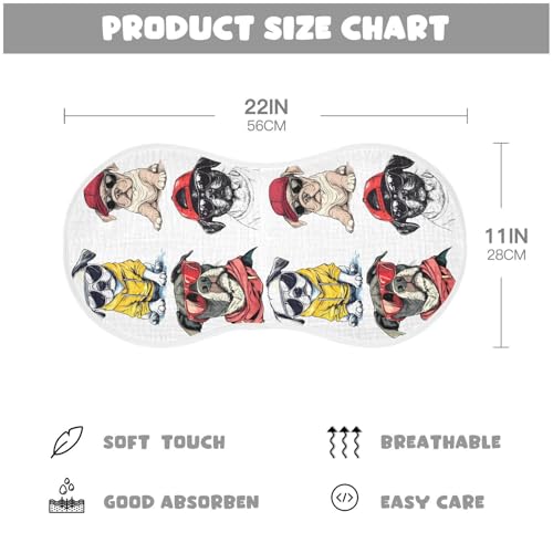 vvfelixl Cool Colorful Dog Burp Cloths for Baby Boy Girls Baby Washcloths Burp Rags 1 Pack2